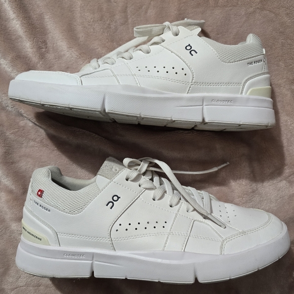 On Running Shoes - ON Running The Roger Clubhouse Tennis Sneakers White Size 10W